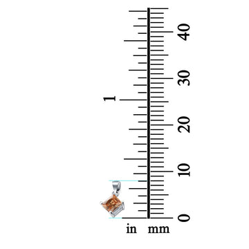 Solitaire Simulated Champagne CZ Pendant for Necklace 925 Sterling Silver